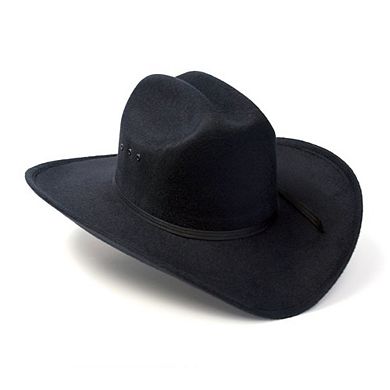 Black Felt Western Cattleman Hat with Black Band
