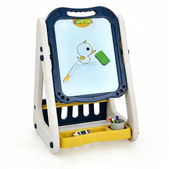 3-in-1 Double-Sided Kids Art Easel with Accessories - Blue