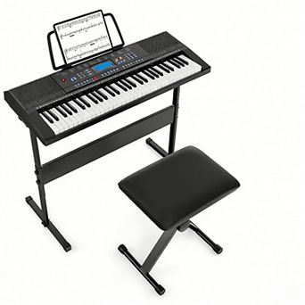 61 Key Electronic Keyboard Piano Starter Set with Stand, Bench and Headphones