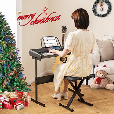 61 Key Electronic Keyboard Piano Starter Set with Stand, Bench and Headphones