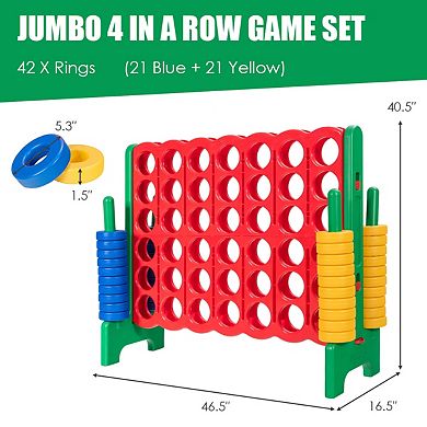 Jumbo 4 to Score Giant Game Set with 42 Rings and Quick Release Slider