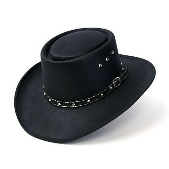 Black Felt Western Gambler Hat