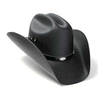 Black Straw Western Cattleman Hat with Silver Conchos