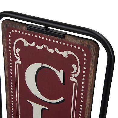 Hello Honey Free-Standing Metal Open/Closed 2-Sided Sign, Multicolor