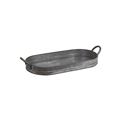 Hello Honey Oval Galvanized Metal Tray with Handles