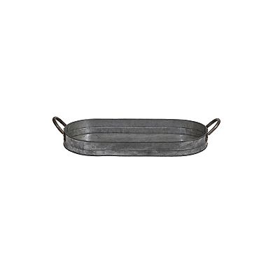 Hello Honey Oval Galvanized Metal Tray with Handles