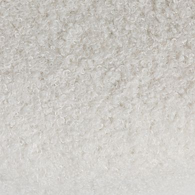 Hello Honey Square Boucle Upholstered Ottoman, Cream