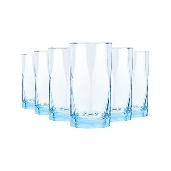 Blue Geometric Shape Drinking Glass Set