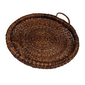 Hello Honey Round Braided Bankuan Tray with Handles