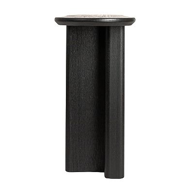 Hello Honey Asymmetrical Firwood and Sycamore Wood Console Table, Black