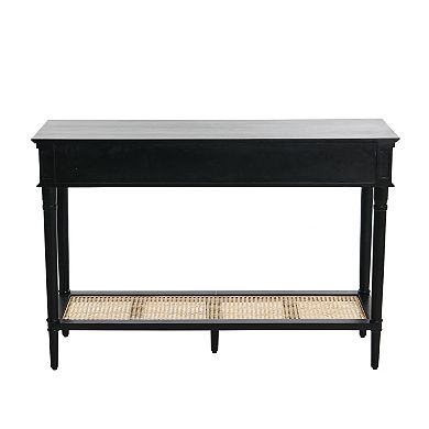 Hello Honey Maxwelton Console Table with 2 Drawers, Black and Natural