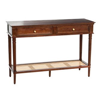 Hello Honey Maxwelton Console Table with 2 Drawers, Dark Chestnut and Natural