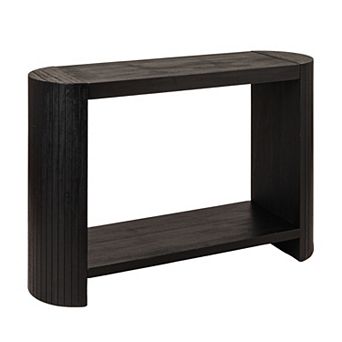 Hello Honey Modern Black Rounded-Edge Console Table