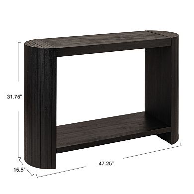 Hello Honey Modern Black Rounded-Edge Console Table