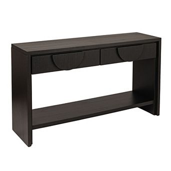 Hello Honey Modern Black Console Table with Storage Drawers