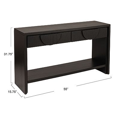 Hello Honey Modern Black Console Table with Storage Drawers