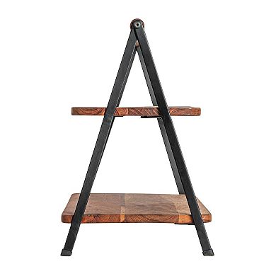 Hello Honey Acacia Wood 2-tier Serving Stand