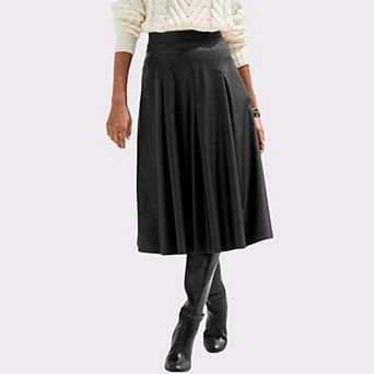 Lascana Women's Faux Leather Midi Skirt