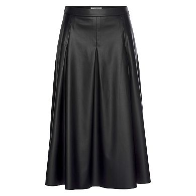 Lascana Women's Faux Leather Midi Skirt