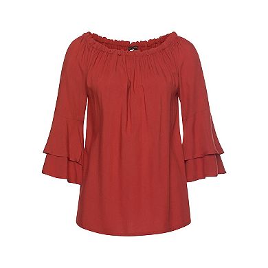 Lascana Women's Flowy Off The Shoulder Top
