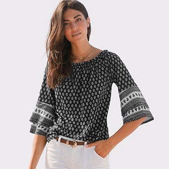 Lascana Women's Flowy Off The Shoulder Top