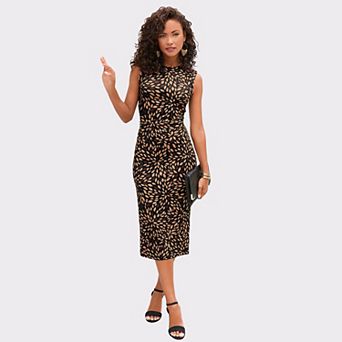 Lascana Women's High Neck Fitted Dress