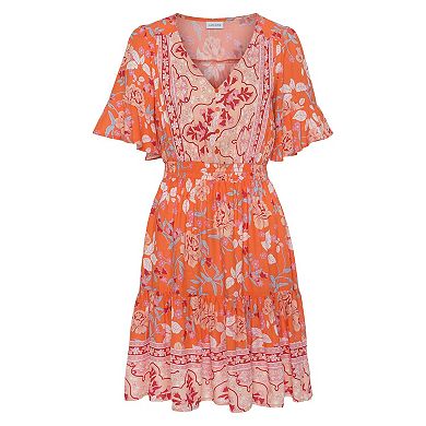 Lascana Women's Tiered Short Sleeve Dress