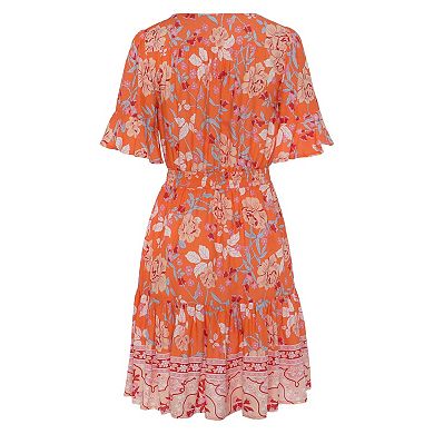 Lascana Women's Tiered Short Sleeve Dress