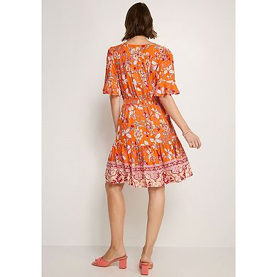 Lascana Women's Tiered Short Sleeve Dress