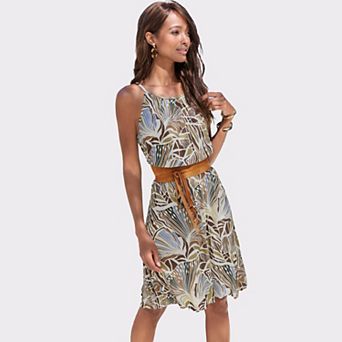 Lascana Women's High Neck Print Dress
