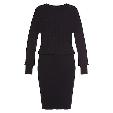 Lascana Women's Cable Knit Sweater Dress