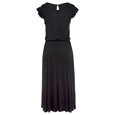 Lascana Women's Flutter Sleeve Dress