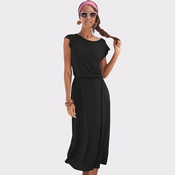 Lascana Women's Flutter Sleeve Dress