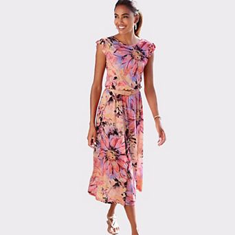 Lascana Women's Flutter Sleeve Dress