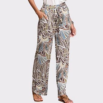 Lascana Women's Belted Print Pants