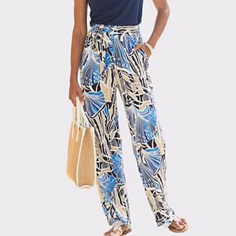 Lascana Women's Belted Print Pants