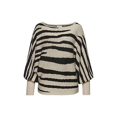 Lascana Women's Bishop Sleeve Zebra Sweater