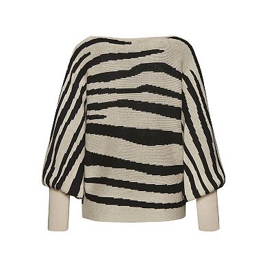 Lascana Women's Bishop Sleeve Zebra Sweater