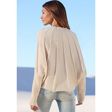 Lascana Women's Mock Neck Ribbed Sweater
