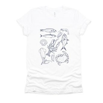 Nautical Creatures Sketched - Women's Short Sleeve Graphic T-Shirt