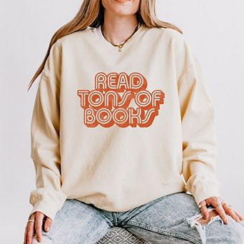 Read Tons Of Books - Women's Lightweight Garment Dyed Sweatshirt