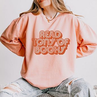 Read Tons Of Books - Women's Lightweight Garment Dyed Sweatshirt
