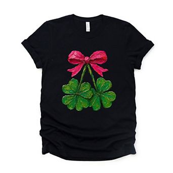 Clover Cherries Paint - Women's Short Sleeve Graphic T-Shirt