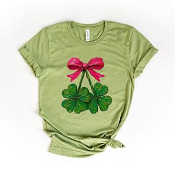 Clover Cherries Paint - Women's Short Sleeve Graphic T-Shirt