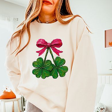 Clover Cherries Paint - Women's Lightweight Garment Dyed Sweatshirt