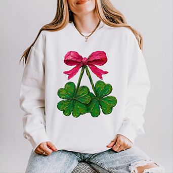 Clover Cherries Paint - Women's Lightweight Garment Dyed Sweatshirt