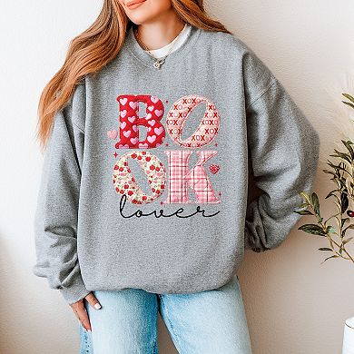 Book Lover Patchwork Print - Women's Graphic Sweatshirt