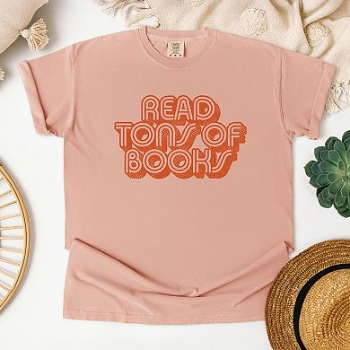 Read Tons Of Books - Women's Garment Dyed Graphic T-Shirt
