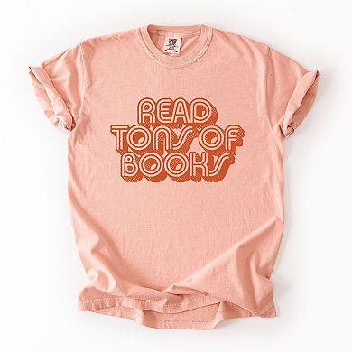 Read Tons Of Books - Women's Garment Dyed Graphic T-Shirt
