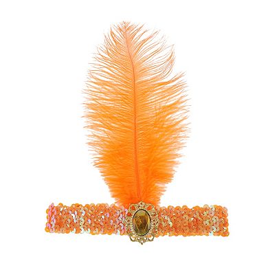 Feather Faux Diamond Sequins Headband for Women 1 Pc